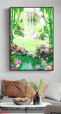 File PSD File tranh cây tiền tài lộc CT1026 (nguyên bản) cho thiết kế