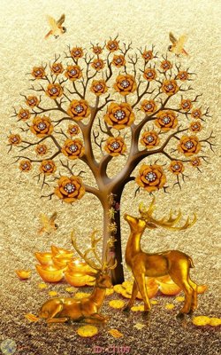 File PSD in ấn File tranh cây tiền CT109 (chất lượng cao)