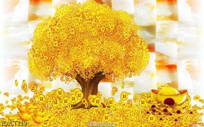 File tranh PSD File tranh cây tiền CT119 chất lượng cao