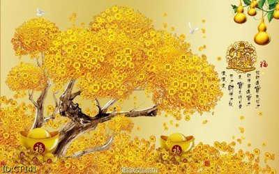 File tranh gốc File tranh cây tiền CT141 (bản đẹp) độc quyền