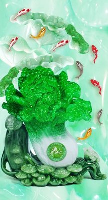 Ảnh gốc file in lụa File tranh cây tiền tài lộc CT1509 chi tiết