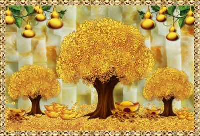 File ảnh File tranh cây tiền tài lộc CT1522 (gốc) cho trang trí nhà hàng