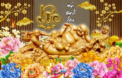 File PSD File tranh cây tiền tài lộc CT1631 (gốc) cho designer