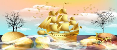 File gốc File tranh cây tiền tài lộc CT1646 (dành cho trang trí nội thất)