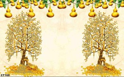 File gốc File tranh cây tiền CT166 (thiết kế) độc quyền