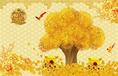 File gốc File tranh cây tiền tài lộc CT1667 (Filetranh.com) File tranh cây tiền tài lộc CT1667