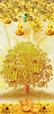 File tranh quảng cáo File tranh cây tiền tài lộc CT1673 (download file gốc)