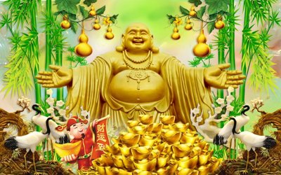 File in trần File tranh cây tiền tài lộc CT1678 (bản gốc) bầu trời