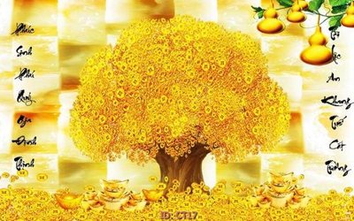 Hình ảnh file gốc in trần nhà File tranh tài lộc CT17