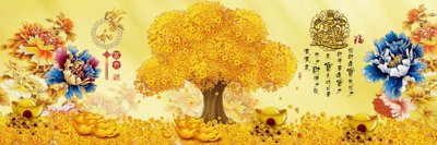 File in lụa File tranh cây tiền tài lộc CT1738 (phong cảnh) File tranh cây tiền tài lộc CT1738