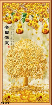 Download file gốc File tranh cây tiền CT177 (in lụa) cao cấp