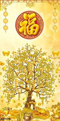 Tải file gốc File tranh cây tiền CT178 (in khổ lớn) không vỡ
