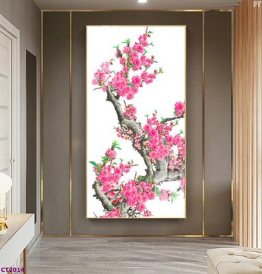 Tải file gốc File tranh cây tiền tài lộc hoa đào tết CT2014 (bản PSD) gốc