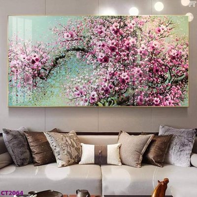 Tải file File tranh cây tiền tài lộc hoa đào tết CT2064 (gốc) in ấn ngay lập tức