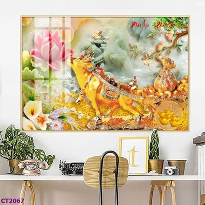 File gốc File tranh cây tiền tài lộc hoa đào tết CT2067 (cho in 3D) độc đáo