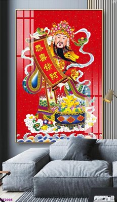 File ảnh File tranh cây tiền tài lộc hoa đào tết CT2098 (gốc) trang trí khách sạn