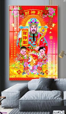 File ảnh File tranh cây tiền tài lộc hoa đào tết CT2101 (gốc) in standee