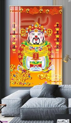 File in trần File tranh cây tiền tài lộc hoa đào tết CT2106 (bản gốc) mây trời