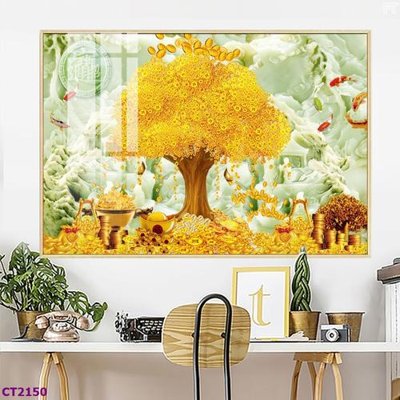 Tải file File tranh cây tiền tài lộc hoa đào tết CT2150 (ảnh gốc) 300dpi File tranh cây tiền tài lộc hoa đào tết CT2150