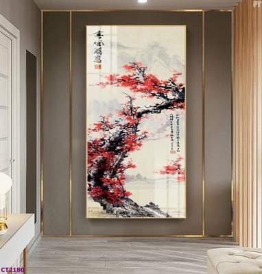 File gốc File tranh cây tiền tài lộc hoa đào tết CT2180 (cho in 3D) độc đáo