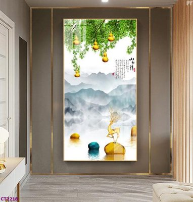 File gốc File tranh cây tiền tài lộc hoa đào tết CT2218 (trang trí) phòng trẻ em