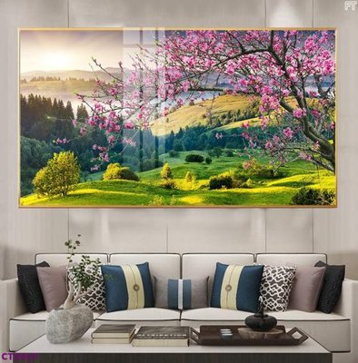 File gốc File tranh cây tiền tài lộc hoa đào tết CT2317 (PNG) nền trong suốt