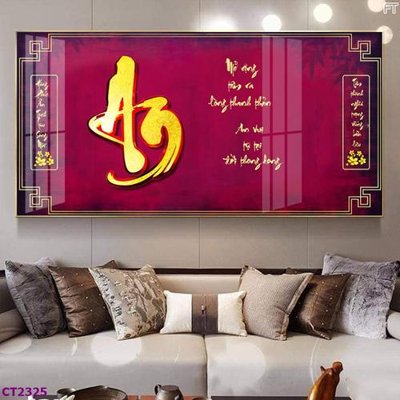 File in lụa File tranh cây tiền tài lộc hoa đào tết CT2325 (chất lượng cao) File tranh cây tiền tài lộc hoa đào tết CT2325