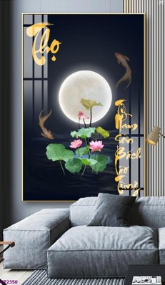 File gốc File tranh cây tiền tài lộc hoa đào tết CT2350 (phong cách) tối giản