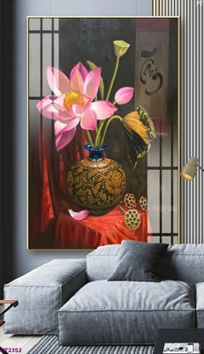 File gốc in ấn File tranh cây tiền tài lộc hoa đào tết CT2352 chất lượng vượt trội