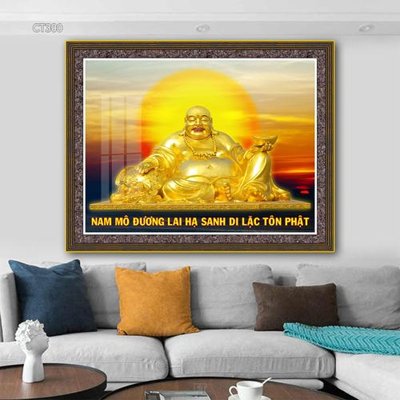 File tranh Tranh thần tài cây tiền CT300 (bản gốc) in lụa 5D