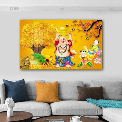 Download file gốc Tranh thần tài cây tiền CT350 (dùng cho in ấn)