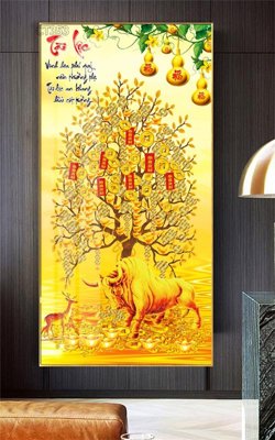 File tranh Tranh thần tài cây tiền CT353 (ảnh gốc) không bị mờ