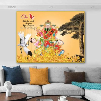 File tranh Tranh thần tài cây tiền CT358 (ảnh gốc) độ nét vượt trội