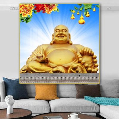 File tranh gốc in trần nhà Tranh thần tài cây tiền CT381 3D