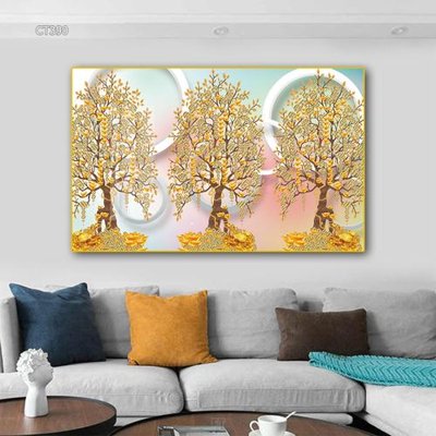 File PSD Tranh thần tài cây tiền CT390 (gốc) tách lớp chi tiết