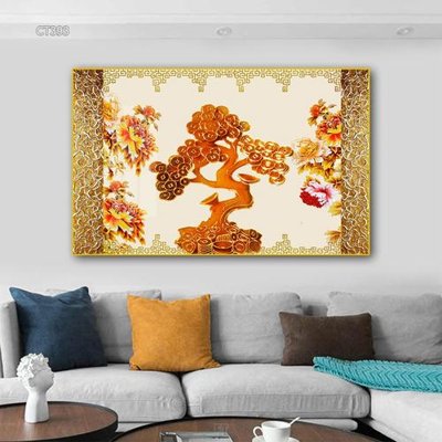 Tải file gốc Tranh thần tài cây tiền CT393 (bản PSD) chỉnh sửa được