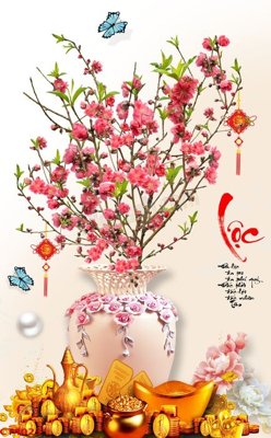 Download file File tranh hoa đào hoa mai tài lộc CT4023 (gốc) cho xưởng in