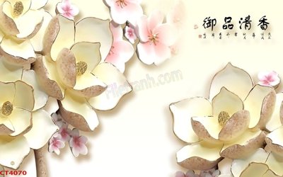 Ảnh gốc file in lụa File tranh hoa đào hoa mai tài lộc CT4070 chi tiết