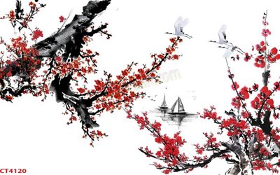 Tải file gốc File tranh hoa đào hoa mai tài lộc CT4120 (bản PSD) chỉnh sửa được