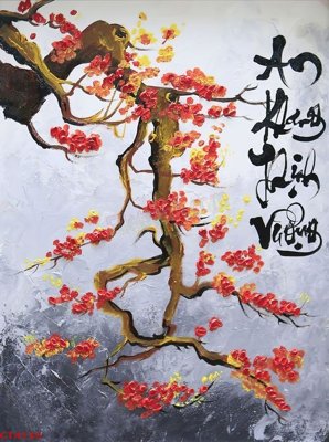 Chi tiết file gốc File tranh hoa đào hoa mai tài lộc CT4135 (cho in tráng gương)