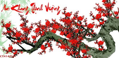 Download file File tranh hoa đào hoa mai tài lộc CT4147 (chất lượng in ấn)