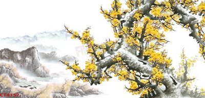 Download file gốc File tranh hoa đào hoa mai tài lộc CT4157 (in mica) trong suốt