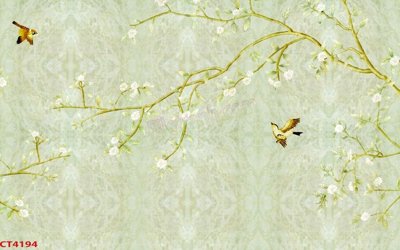 Hình ảnh gốc File tranh hoa đào hoa mai tài lộc CT4194 (để in khổ lớn)