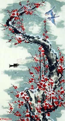 File gốc File tranh hoa đào hoa mai tài lộc CT4211 (PNG) nền trong suốt