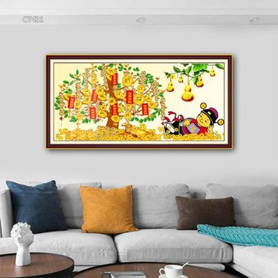 Download file Tranh thần tài cây tiền CT431 (chất lượng in ấn)