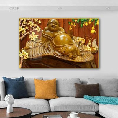 Tải file Tranh thần tài cây tiền CT438 (gốc) chủ đề hoa sen