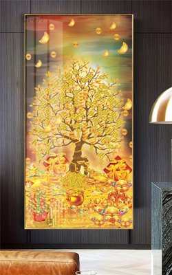 File ảnh Tranh thần tài cây tiền CT444 (gốc) in Hiflex