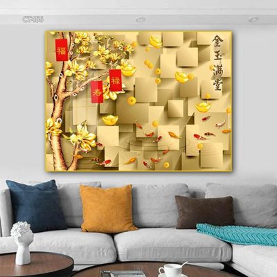 Download file Tranh thần tài cây tiền CT456 (gốc) in mica ốp bếp