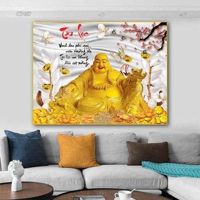 File gốc Tranh thần tài cây tiền CT467 (ảnh chi tiết) để in ấn