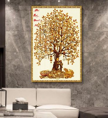 File tranh Tranh thần tài cây tiền CT474 (bản gốc) in canvas